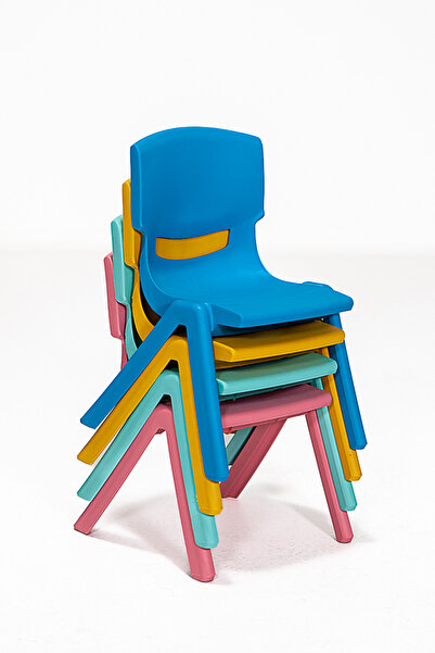 SANDALİE Junior 4 Adet Ergonomik Konforlu Anaokulu Kreş Çocuk Sandalyesi - Pembe