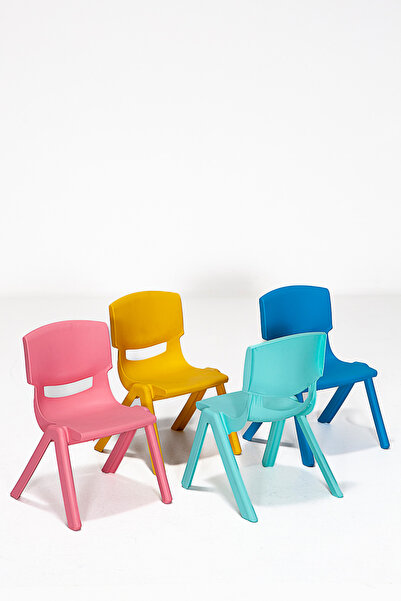 SANDALİE Junior 4 Adet Ergonomik Konforlu Anaokulu Kreş Çocuk Sandalyesi - Pembe