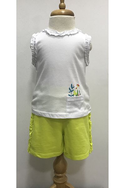 Çikoby Baby Girl Ruffle Sleeveless Shorts Suit