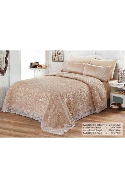ATABERKSTORE French Lace Laced Blanket Set 6-Piece Blanket Set
