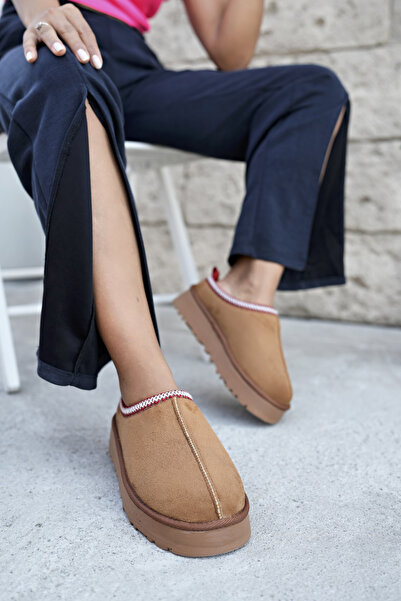 camaiore Γυναικείες εποχιακές μπότες Tan Brown Designed - Γούνινο Γυναικείο Μποτάκι