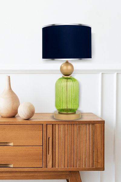 MINIMAL ETICARET VE BILGI TEKNOLOJILERI Lotus Forest Green Glass Lampshade