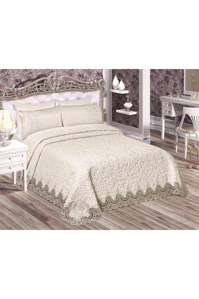 ATABERKSTORE French Lace Laced Blanket Set 6-Piece Blanket Set