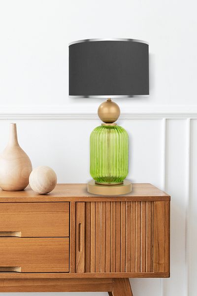 MINIMAL ETICARET VE BILGI TEKNOLOJILERI Lotus Forest Green Glass Lampshade