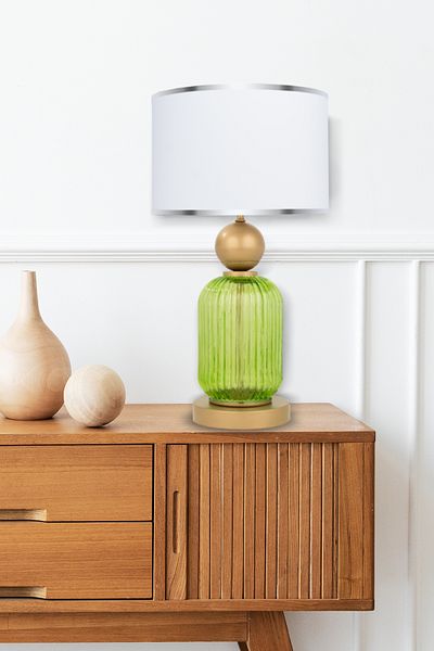 MINIMAL ETICARET VE BILGI TEKNOLOJILERI Lotus Forest Green Glass Lampshade