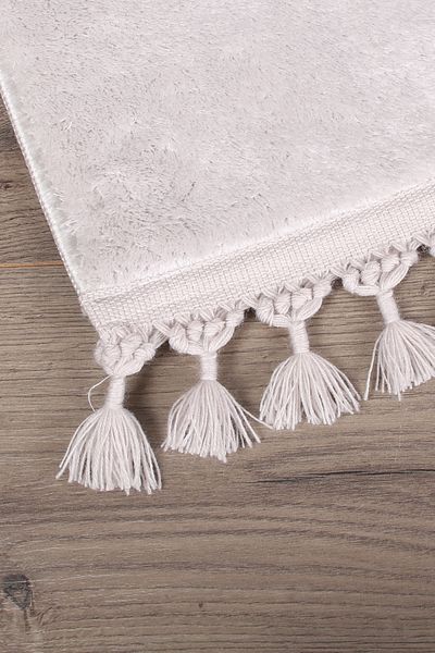 Bonny Home Relax Grey 60x100 + 50x60 cm Σετ χαλιού μπάνιου με κρόσσια 2 τεμαχίων, αντιολισθητικό που πλένεται