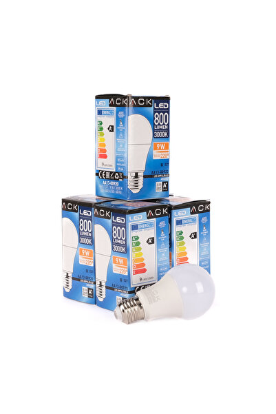 ACK 9W LED Ampul 3000K Günışığı E27 5'Li EKO PAKET