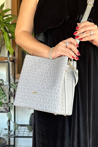 Just Polo Gray Adjustable Long Strap Women's Shoulder Bag and Handbag Ph2117
