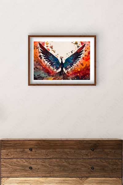 ÖZCANLAR ÇERÇEVE GULTEKIN LINE BIRDS SERIES ДИГИТАЛЕН ПЕЧАТ