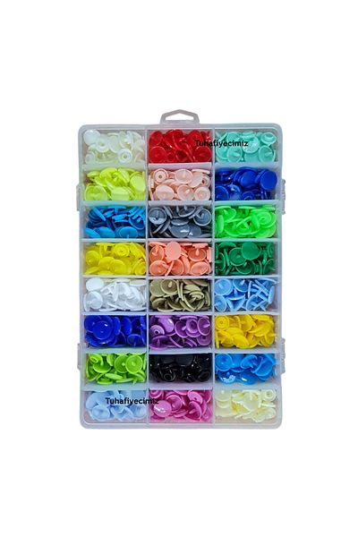 tuhafiyecimiz Tulumba Press and Plastic Snap Set(12mm Plastic T5 Snap Set) Navy Blue Press