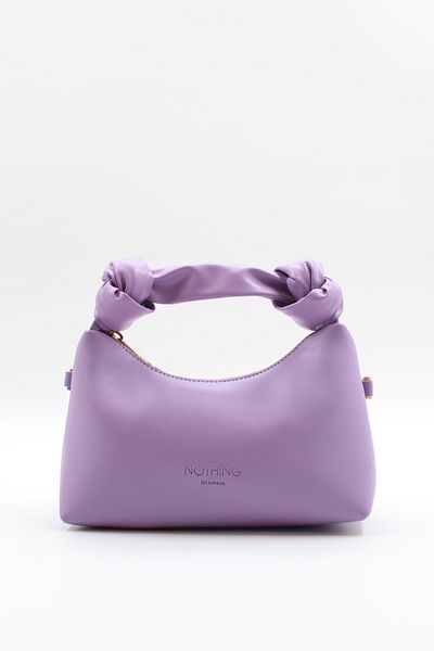 NOTHING Women's 3-Piece Chain Bag Urban Bag Knot Detailed Bag Set with Necklace Gift Lilac Fuchsia Cream