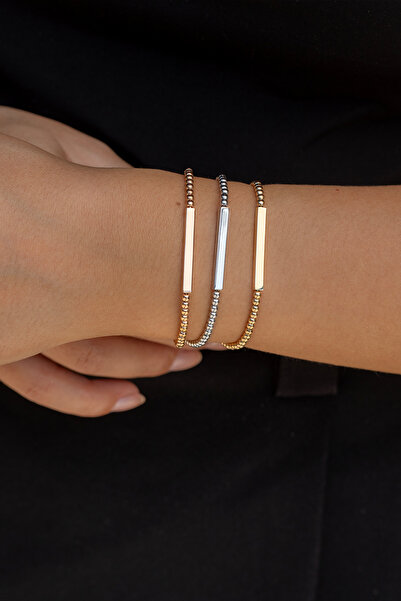 Uşaklıhafız 1945 14 Ayar Altın Çubuk Bar Bileklik Rose Gold