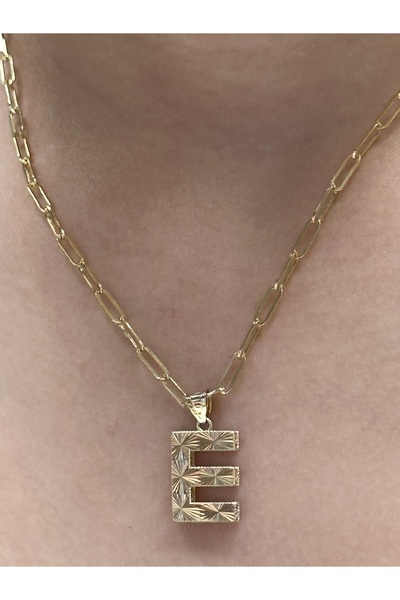 Hakan Güler Kuyumculuk Altın 3 Boyutlu E Harf Kolye Ucu