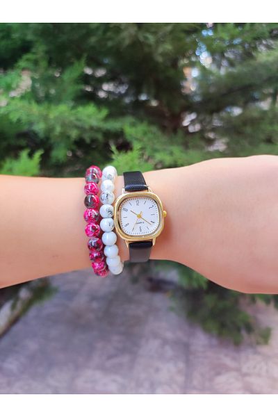 Ricardo Minimal Vintage Leather Cord Square Women's Watch
