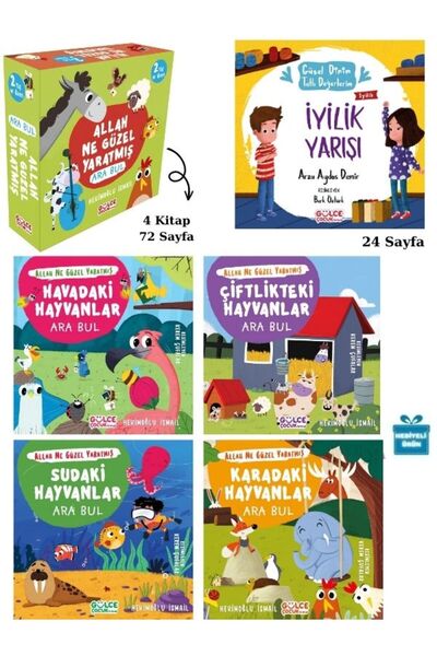 Gülce Kitap Hediyeli 5Kitap- Allah Ne Güzel Yaratmış Ara Bul Seti - İyilik Ya...