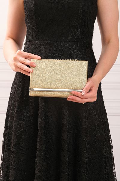 ROZA CANTA Γυναικείο βραδινό φόρεμα Gold GlitterSand Clutch Clutch Τσάντα Portfolio