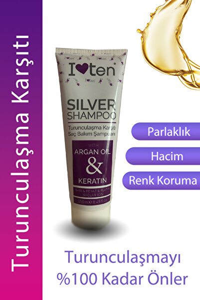 I TEN Silver Purple Shampoo Suitable for Gray White Platinum Blonde Hair 250 ml