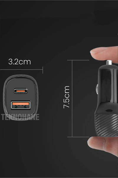 TEKNOHANE 3.0 Qualcomm 2 Usb Hızlı Araç Şarjı Cihazı Çakmaklık 6 Amper
