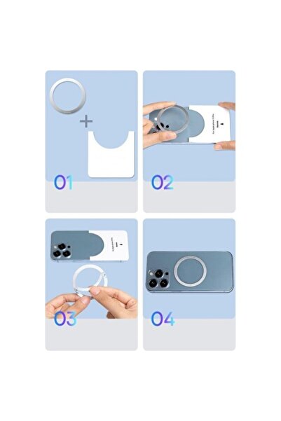 Baseus Halo Serisi 2 Adet/paket Manyetik Metal Halka Ultra Ince Yapışkanlı Telefon Tutucu Plaka