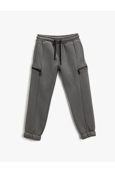 Koton Basic Jogger Sweatpants with Zipper Pocket Detail and Tie Waist