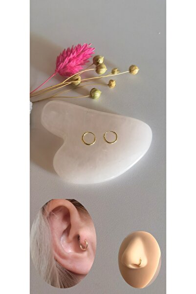 Bylin 925 Ayar Gümüş Gold Mini Halka Küpe/piercing ( Çap 6 Mm-en Küçük Çap) B...
