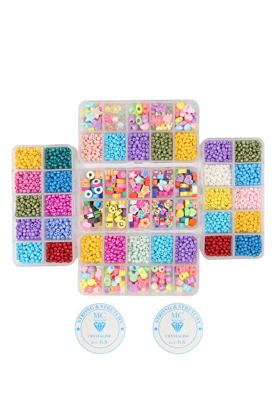 Egem aksesuar 5 Adet 10 Bölmeli Kutuda Kum Akrilik Plastik Ve Fimo Figür Bonc...