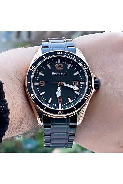 Ferrucci Men's Metal Band Wristwatch
