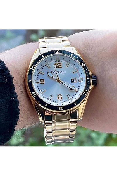 Ferrucci Men's Metal Band Wristwatch