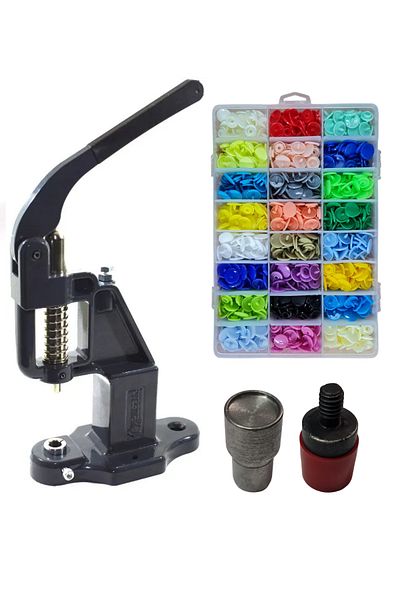 tuhafiyecimiz Tulumba Press and Plastic Snap Set.(12mm Plastic T5 Snap Set) Gray Press