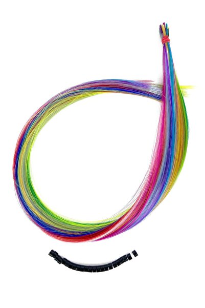 Eva Peruk 20 Adet Fiber Sentetik Renkli Boncuk Postiş Kaynak Saç