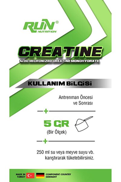 Run Nutrition Creatine - 300g - 60 Servis - Aromasız