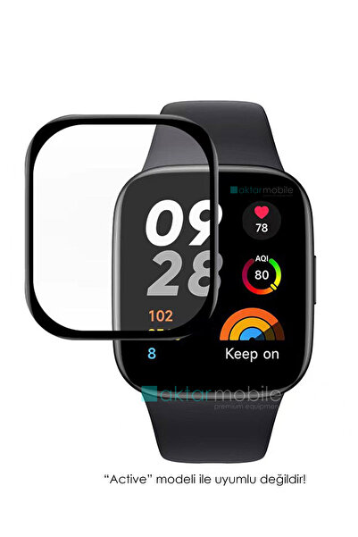 AktarMobile Xiaomi Redmi Watch 3 Uyumlu Ekran Koruyucu 3d Tam Kapatan Kavisli...