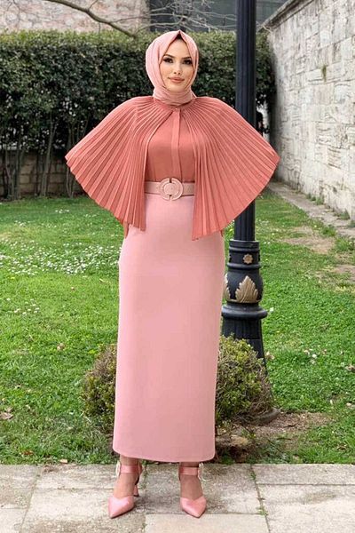Bym Fashion Μπροστινή μπλούζα με πιέτες Cape Look 5264 Dried Rose