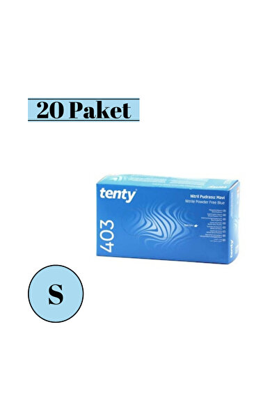 Tenty Mavi Nitril Muayene Eldiveni Small 100 X 20 Paket