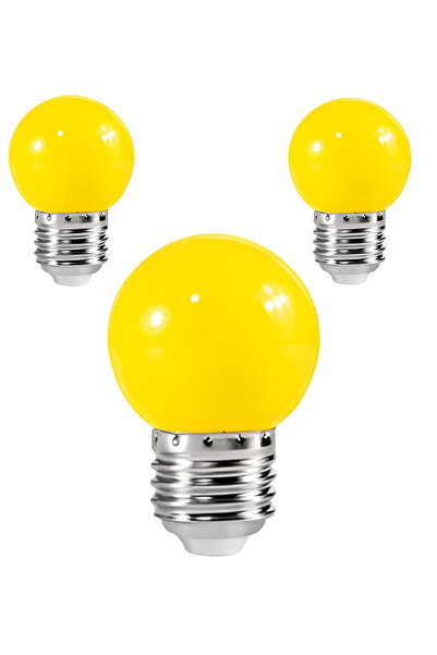 Ecuy Dekoratif Led Ampul %85 Enerji Tasarruflu Ampul Isı Yapmayan E27 Duylu 3 Adet Led Ampul Sarı