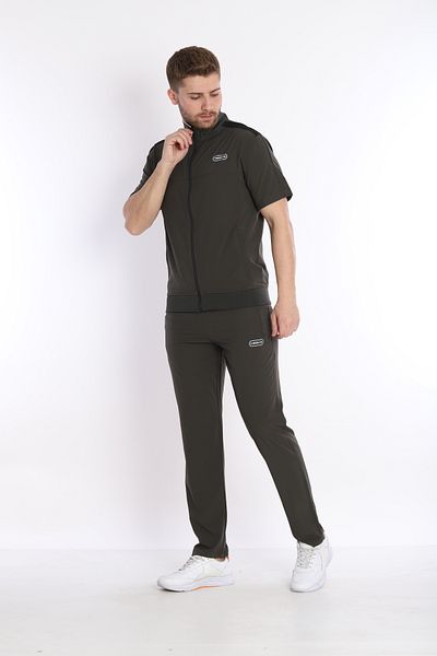 NEED LİFE Men's Khaki Sports Lycra Summer Short Sleeve Set