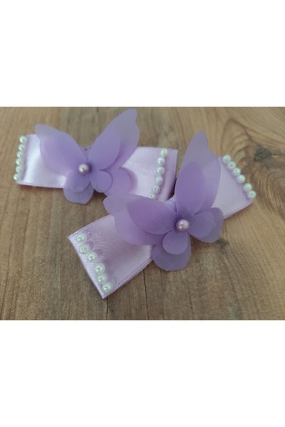 Nevgiss Aksesuar Butterfly and Pearl Ribbon Design Rubber Buckle Pair