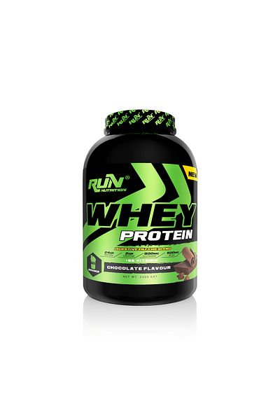 Run Nutrition 2.4KgChocolate FlavoredWheyProtein - 60 Serving Gifts