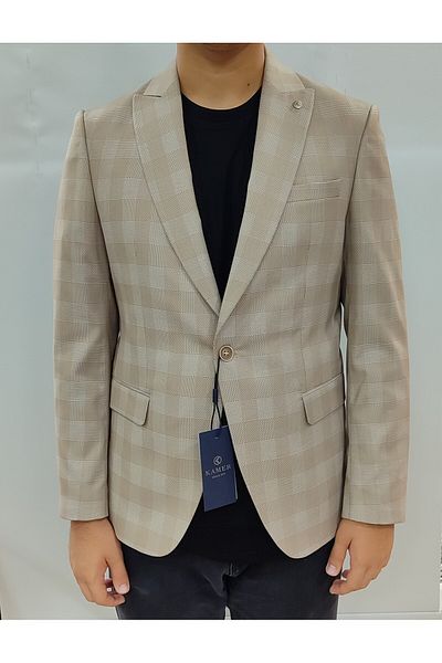 KAMER Ανδρικό μονό μπουφάν Güncüoğlu Regular Fit με διπλό κάλυμμα με τσέπη