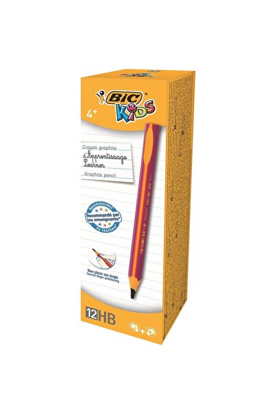 Bic قلم رصاص Kids Evolution Triangle Jumbo Hb باللون الوردي (عبوة مكونة من 12 قلم رصاص)