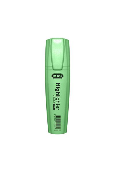 Mas Highlighter Pastel Green Highlighter Marker Pen (Pack of 12)