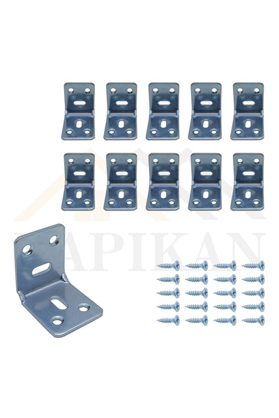 Yapıkan 10 Ad. L Demir Gönye Köşebent 30x35x35mm - Mobilya Dolap Raf Masa Köş...