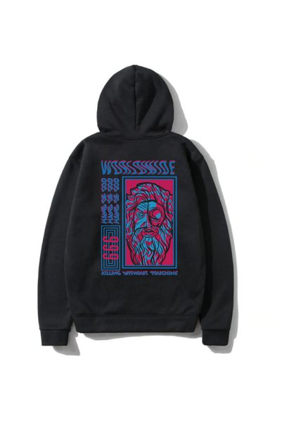 DEEPSENCE Unisex Black Hooded Sweatshirt Hand Of God Back Printed