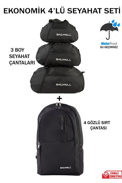 BAGWELL Set economic de 4 set sport și călătorie