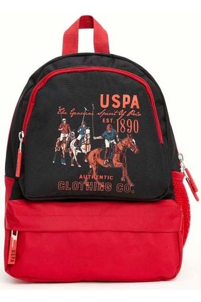 U.S. Polo Assn. قاعدة. حقيبة مدرسية أصلية مرخصة من Polo Assn 22043 باللون الأحمر