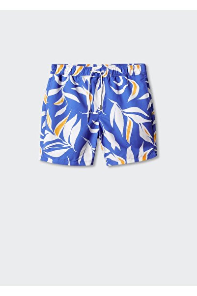 MANGO Man Tropikal Desenli Deniz Şortu