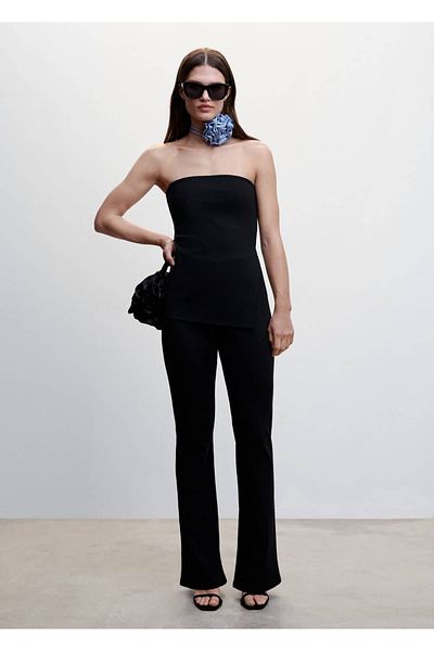 MANGO Woman Flared Knitwear Trousers
