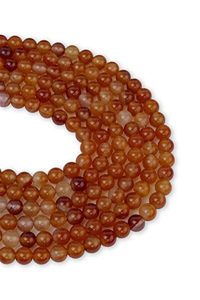 Dünya Doğal Taş سلسلة حجر العقيق مقاس 6 مم - قطع مريح