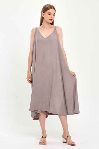 ALEXANDERGARDI TIE-DETAIL STRAP MIDI DRESS (B23-00133)