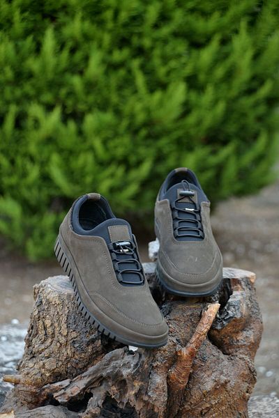JAMES FRANCO Men's 100% Genuine Leather Smoke Color Casual Shoes Combining Elegance and Comfort with Innovative Style